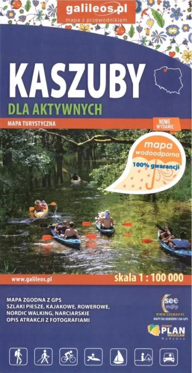 Mapa dla aktywnych. Kaszuby 1:100 000 wodoodporna - tantis.pl