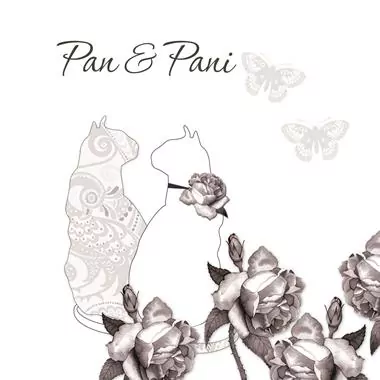 Karnet Swarovski kwadrat CL0101_BL Koty i motyle - tantis.pl