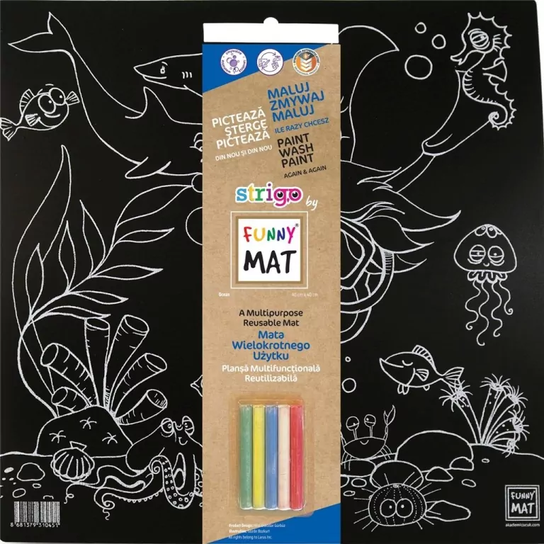 Mata czarna + kreda Ocean Funny Mat STRIGO - tantis.pl