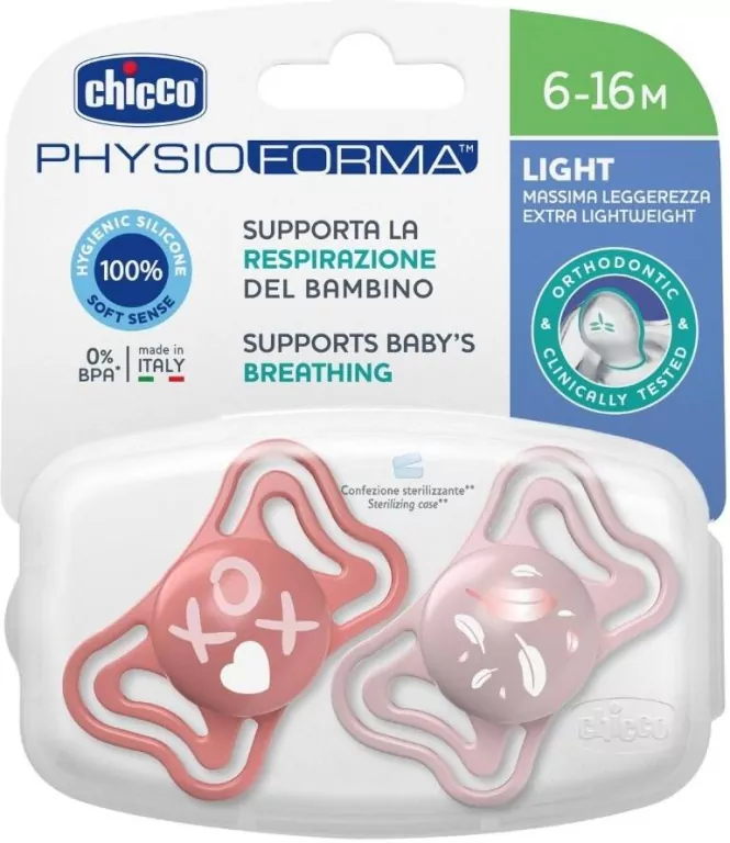 Chicco. PhysioForma Light. Smoczek. 6-16 miesięcy. Różowy - tantis.pl