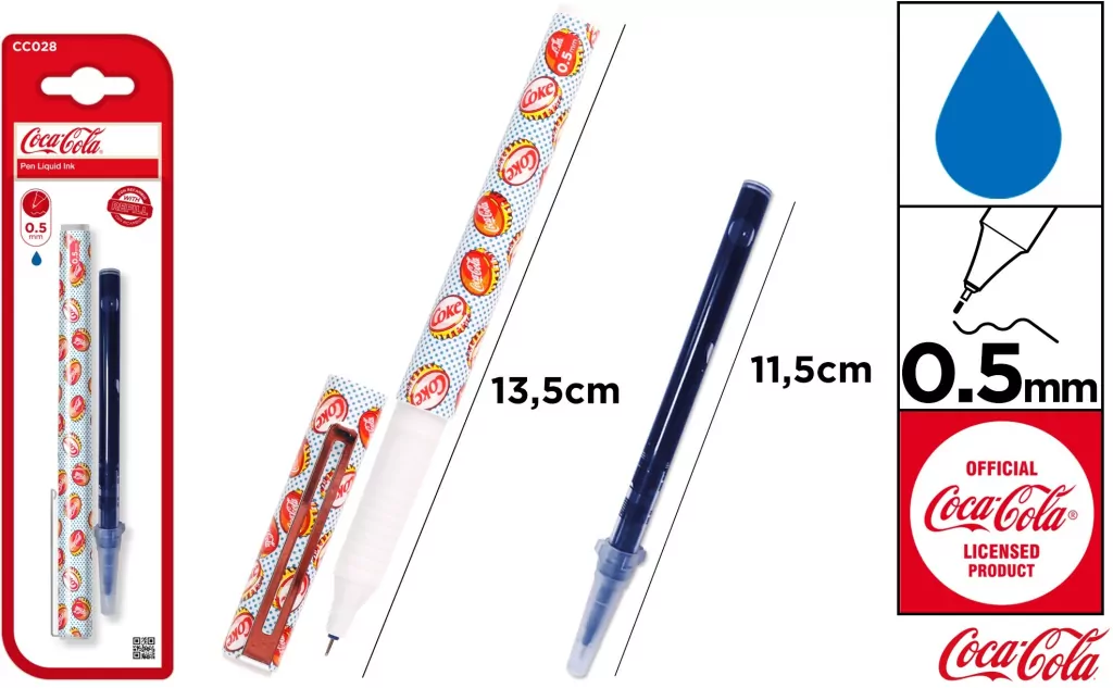 Cienkopis 0,5mm z wkładem wymiennym Coca-Cola - tantis.pl
