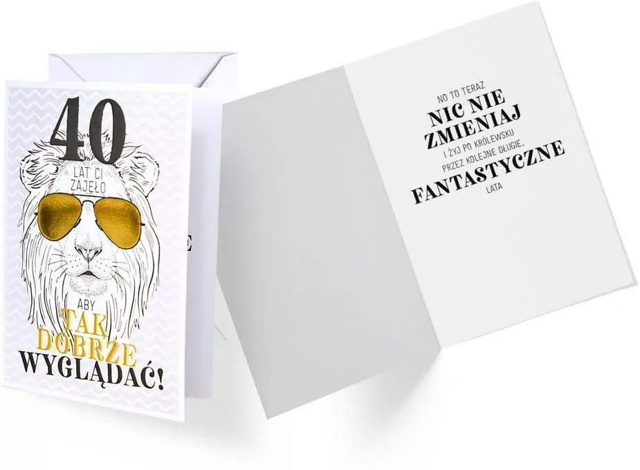 Karnet B6 GS-007 Urodziny 40 lew - tantis.pl