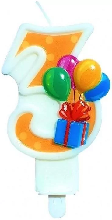 Świeczka urodzinowa 3 z balonami - tantis.pl