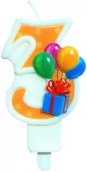Świeczka urodzinowa 3 z balonami