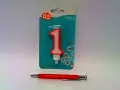 Świeczka 1 czerwony kontur 7cm - tantis.pl