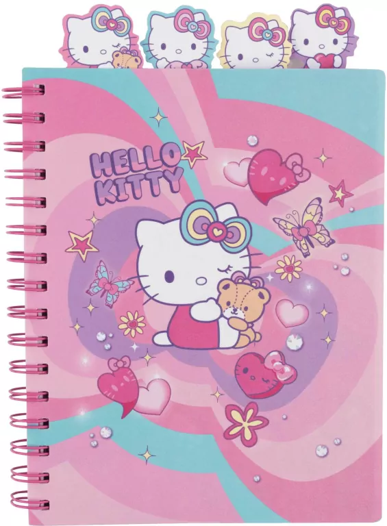 Kołobrulion A5 100k.kratka z główkami Hello Kitty pink wzór 1 - tantis.pl