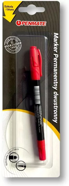 Marker permanentny dwustronny czerwony PENMATE - tantis.pl
