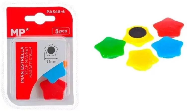Magnesy gwiazdy kolorowe 5szt - tantis.pl