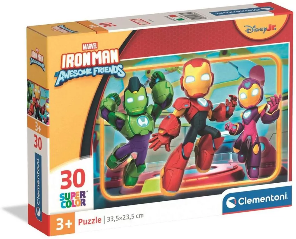 Puzzle 30 Super Kolor Iron Man And His Awesome - tantis.pl