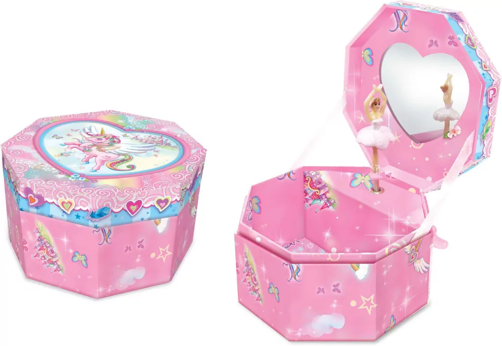 Szkatułka z pozytywką ośmiokątna. Jednorożec - tantis.pl