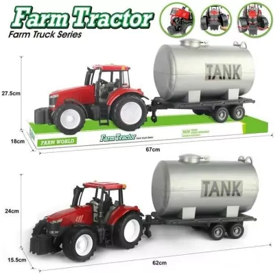 Traktor z beczkowozem