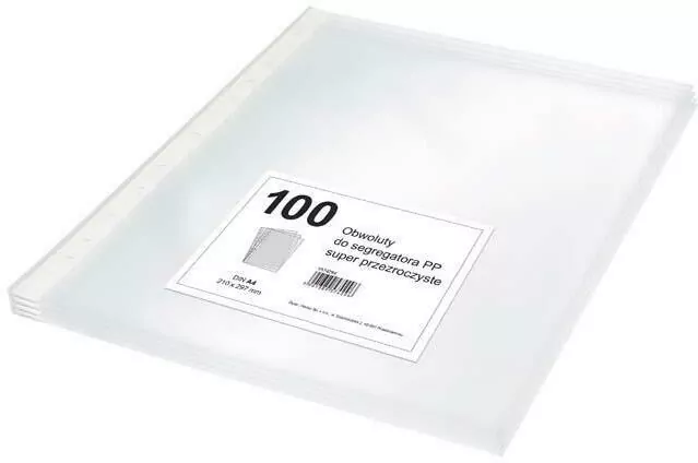 Obwoluty do segregatora. A4 przezroczyste 100 sztuk - tantis.pl