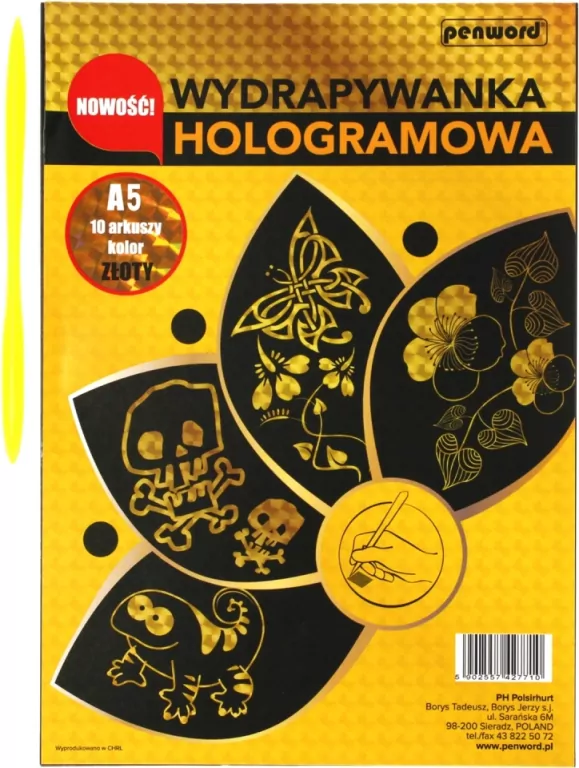 Wydrapywanka hologramowa A5 złota - tantis.pl