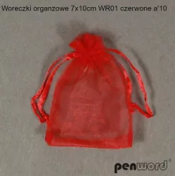Woreczki organzowe czerwone 7x10cm