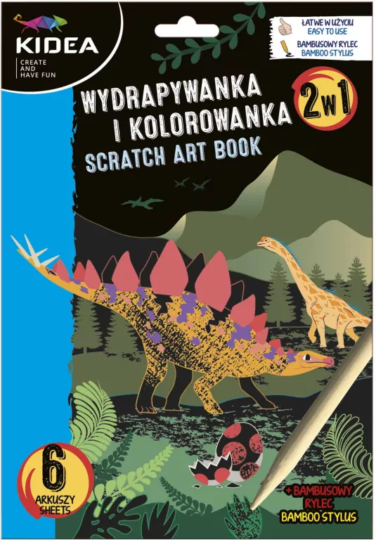 Wydrapywanka i kolorowanka 2w1. Dinozaury - tantis.pl