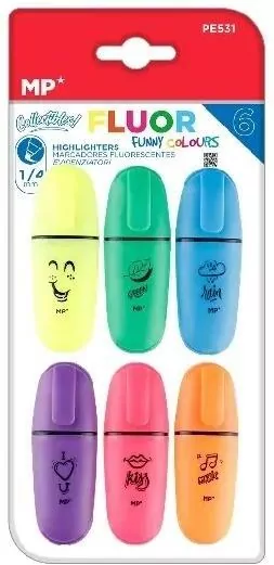 Zakreślacz fluorescencyjny mini 6szt - tantis.pl