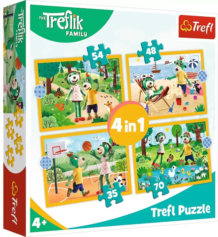 Puzzle 4w1 Trefliki na wakacjach TREFL - tantis.pl