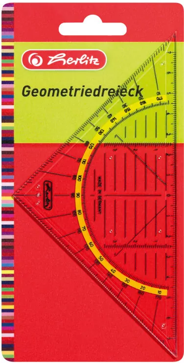 Ekierka z kątomierzem 16cm HERLITZ - tantis.pl