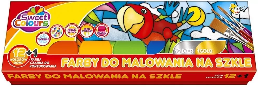 Farby do malowania na szkle 12 kol - tantis.pl