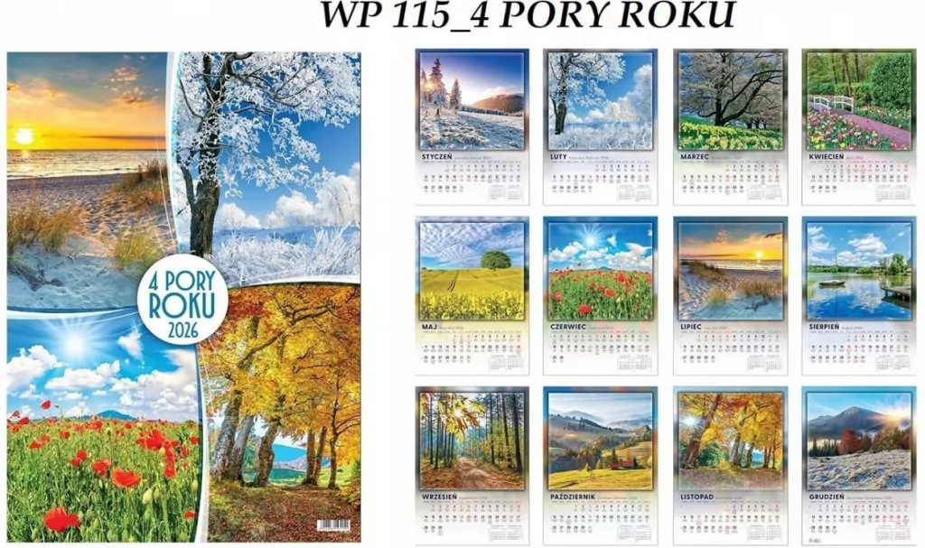 Kalendarz 2026 wieloplanszowy 4 pory roku - tantis.pl