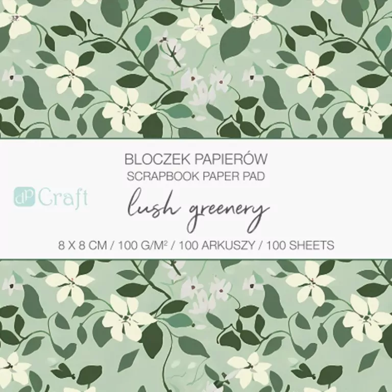 Bloczek papierów lush green 8x8cm 100 kartek - tantis.pl