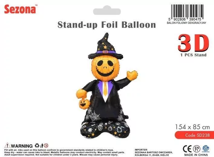 Balon Halloween Dynia postać 154x85cm - tantis.pl