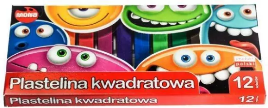 Plastelina kwadratowa 12 kolorów MONA