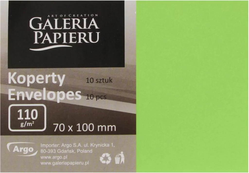 Koperty 70x100 Mix Czerwone / Zielone 10 szt - tantis.pl