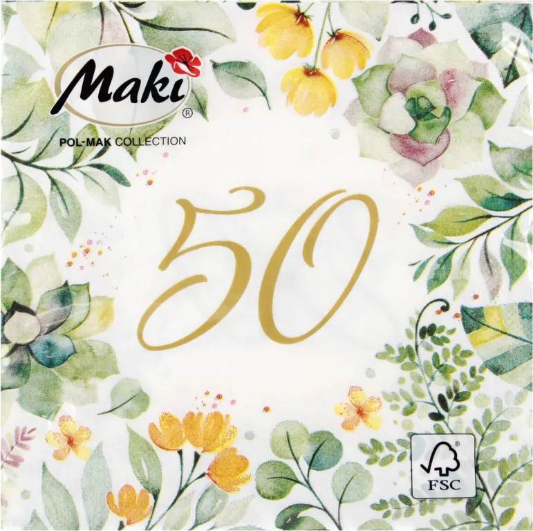 SERWETKA PAP 3W 330X330 50 LAT FLORAL PM OP - tantis.pl