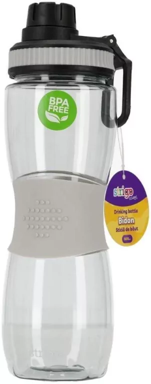 Bidon z gumowym uchwytem szary 600ml - tantis.pl