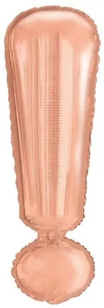 Balon foliowy znak ! różowe złoto 28x86cm - tantis.pl