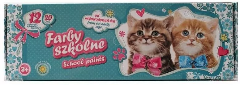 Farby szkolne Kotki 12kol 20ml ASTRA - tantis.pl