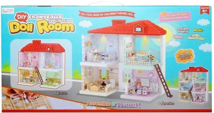 Domek dla lalek z akcesoriami. Zabawka. SWEDE