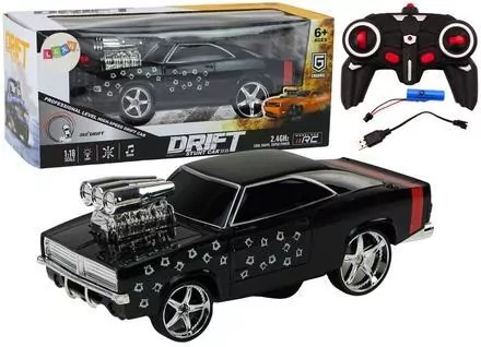 Auto R/C 1:18 Drift 360 światło dźwięk czarny - tantis.pl