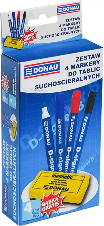 Zestaw 4 markery do tablic suchościeralnych - tantis.pl