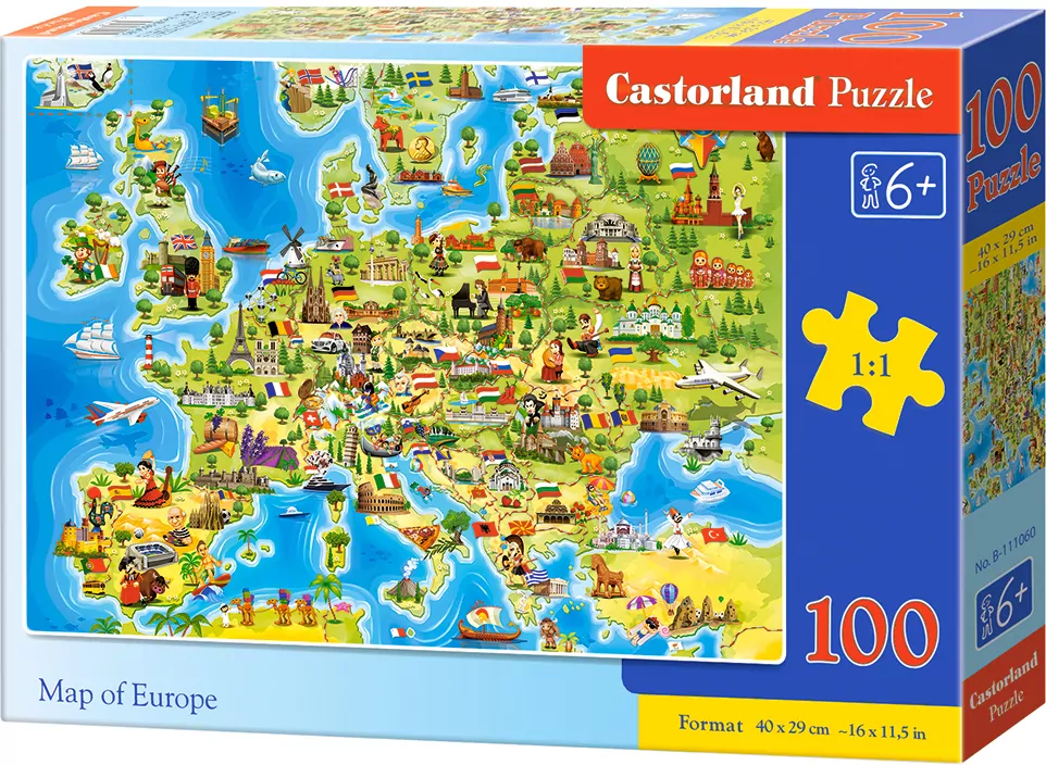 Puzzle 100. Map of Europe - tantis.pl