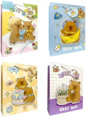 Torebka prezentowa dziecięca L Kapibara 3D mix