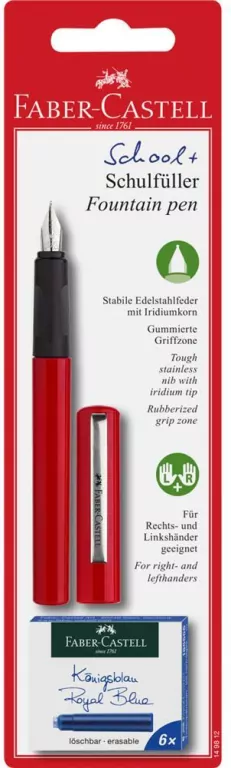 Pióro wieczne czerwone + 6 naboi FABER CASTELL - tantis.pl