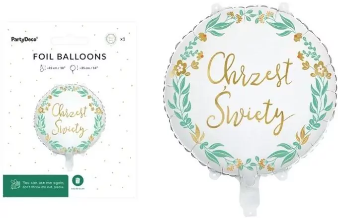 Balon foliowy Chrzest Święty 45cm - tantis.pl