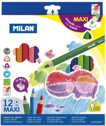 Kredki maxi trójkątne. 12 kolorów MILAN