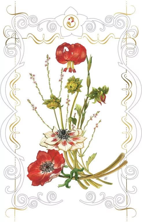 Karnet kwiaty lilie 12x18 + koperta - tantis.pl