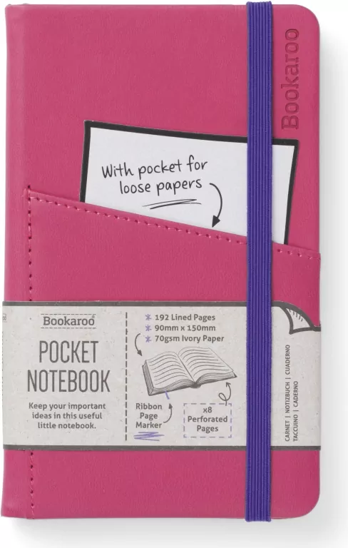 Bookaroo Notatnik Journal Pocket A6. Różowy - tantis.pl