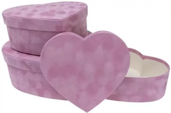 Pudełko Flower Box welur serce róż ROZETTE - tantis.pl