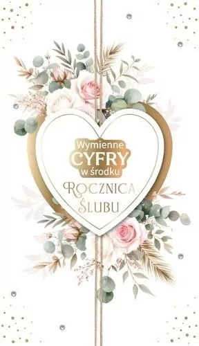 Karnet Rocznica Ślubu wymienne cyfry - tantis.pl