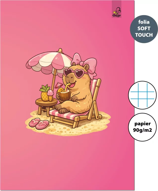 Zeszyt A4 32k.w kratkę Kapibara Plażowiczka 90g - tantis.pl