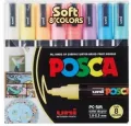 Posca. Markery z wodnym tuszem pigmentowym pastelowe, 8 sztuk - tantis.pl