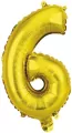 Balon foliowy mini cyfra 6 złota 29x40cm - tantis.pl