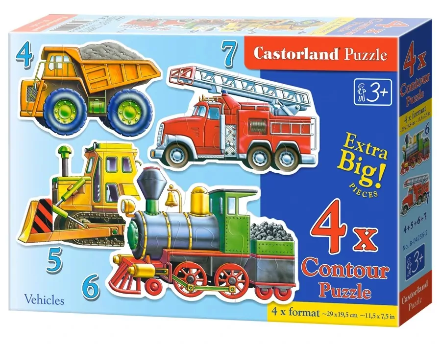 Puzzle 4w1 maxi. Pojazdy - tantis.pl