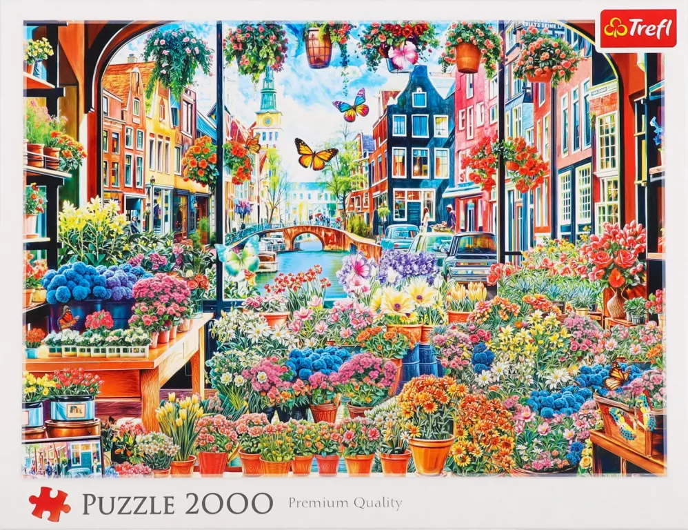 Puzzle 2000 Kwiaciarnia w Amsterdamie TREFL - tantis.pl