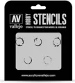 Vallejo: ST-AFV002 - Stencils - Drum Oil Markings - tantis.pl